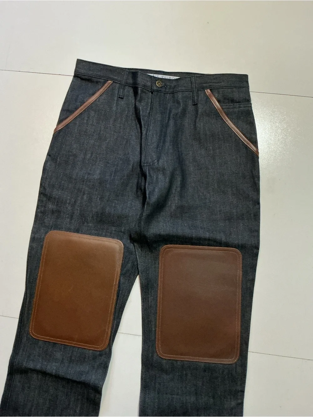 Jaque Dubois Made In USA Double Knee Suede Heavy Duty Carpenter Denim Jeans